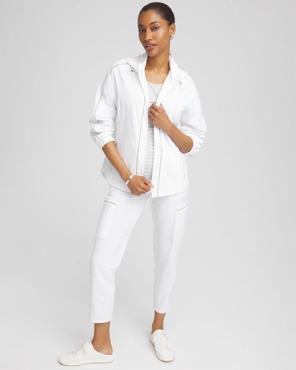 Zenergy® UPF Neema Zip-Front Caviar Trim Jacket | Chico's